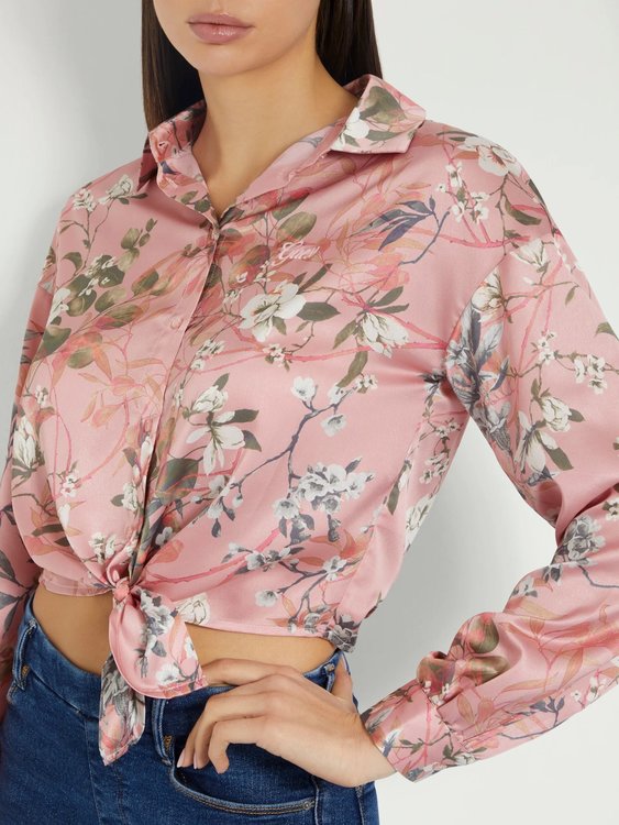 Luxusní Bowed Jun košile, Růžová barva, S, M