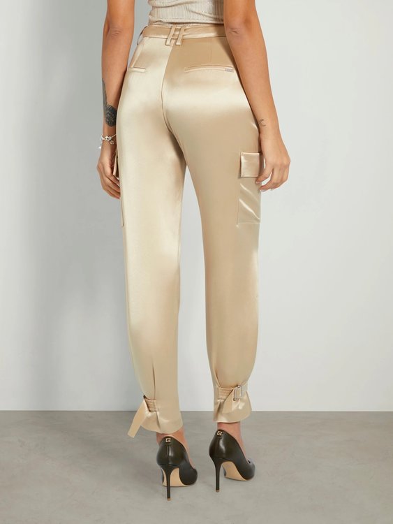 Módní Marzia kalhoty, Zlatá barva, 2024