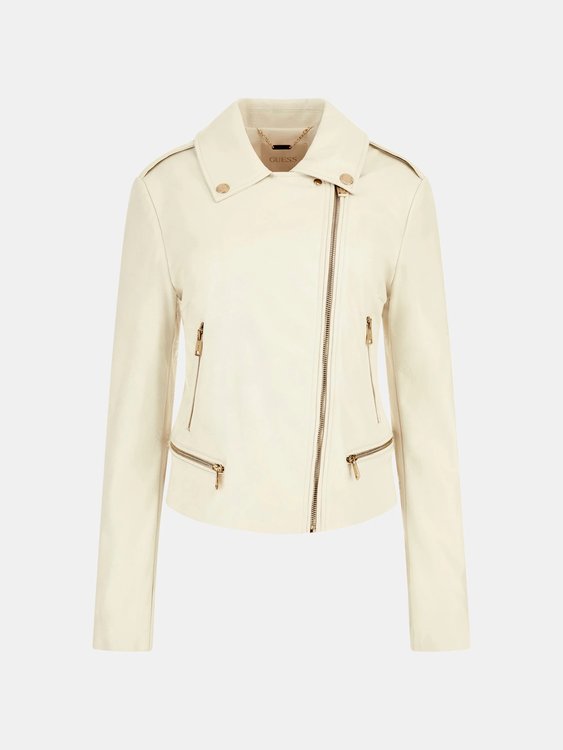 New Monica Embossed bunda Krémová barva Ženy