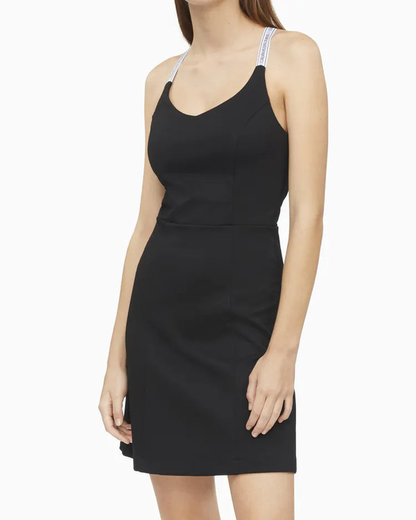 Logo Straps šaty – Calvin Klein Jeans, Černá barva Ženy