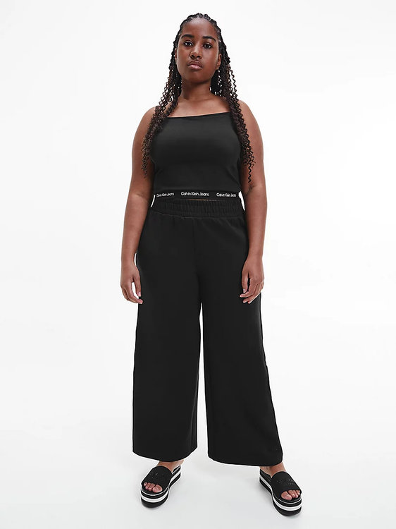 Módní Logo tape tepláky, Černá barva, 2022