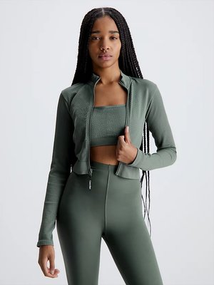 Calvin Klein Performance – Zip Up mikina, Šedá barva