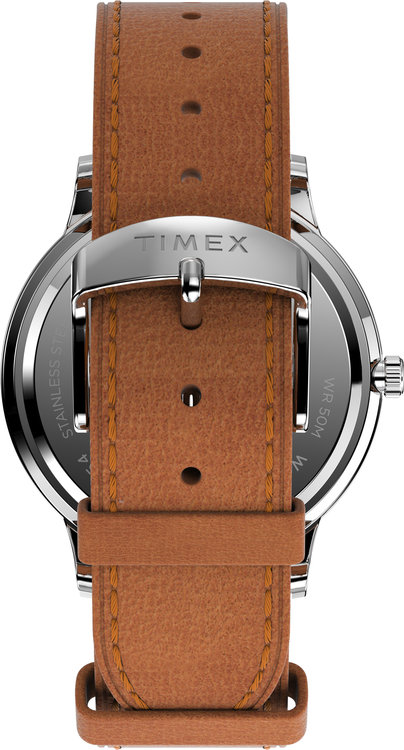 Waterbury hodinky – TIMEX, Hnědá, Stříbrná barva Muži
