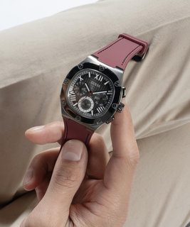 GUESS – Headline hodinky, Černá, Šedá, Vínová barva 1