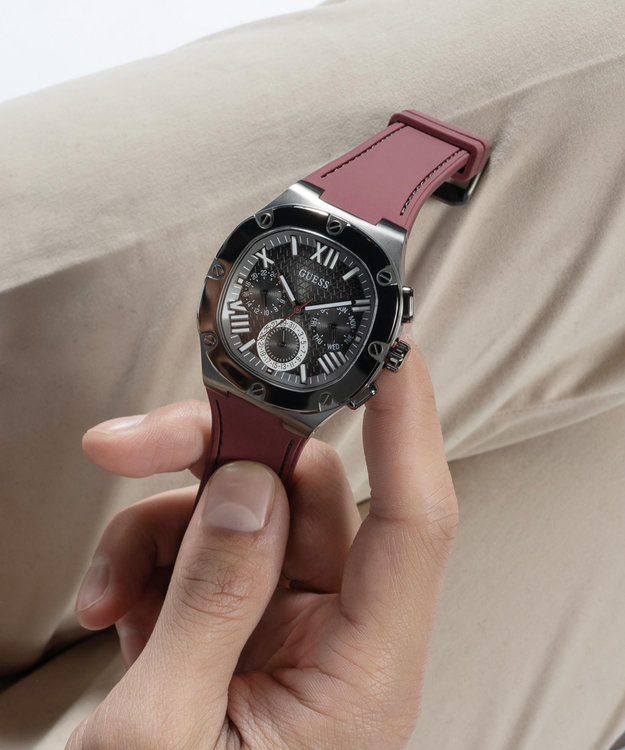 GUESS – Headline hodinky, Černá, Šedá, Vínová barva 1