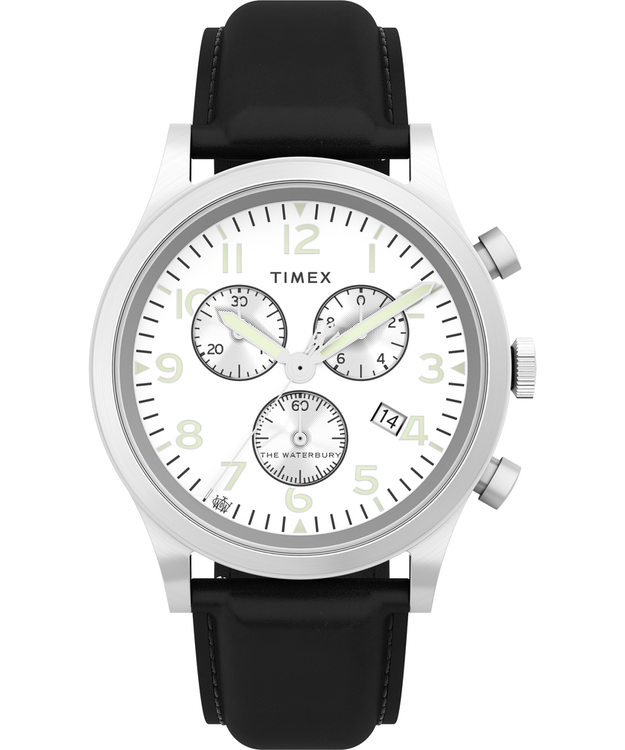 TIMEX – Waterbury hodinky, Černá, Stříbrná barva