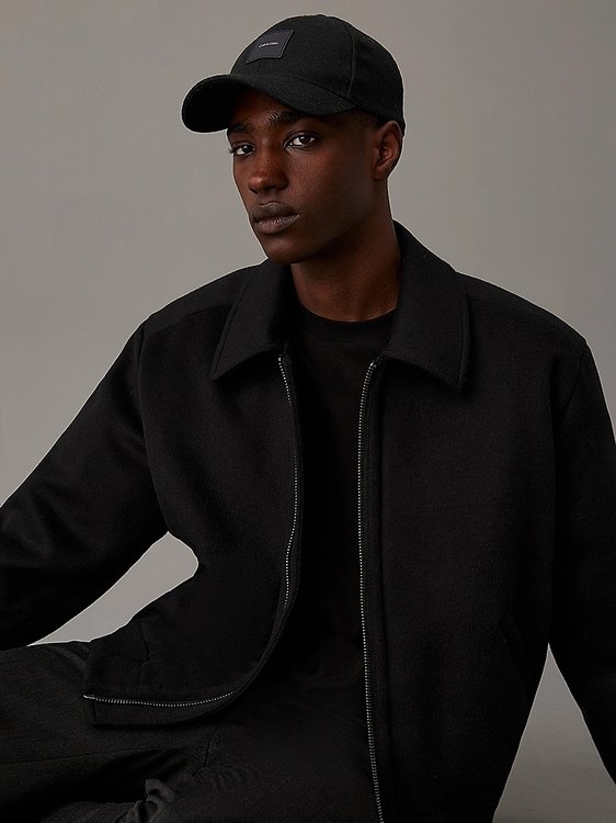 Wool kšiltovka Černá barva Muži