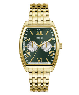 GUESS – Gabriel hodinky, Zelená, Zlatá barva