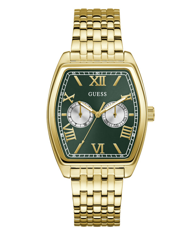 GUESS – Gabriel hodinky, Zelená, Zlatá barva