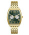 GUESS – Gabriel hodinky, Zelená, Zlatá barva