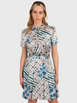 Bílá, Modrá barva, Beach batik šaty