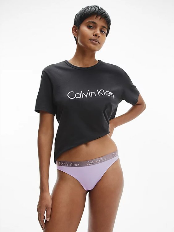 Radiant Cotton tanga – Calvin Klein Underwear, Fialová barva Ženy