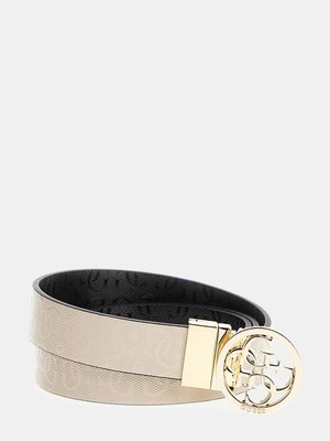 GUESS – Aveta Reversible pásek, Černá, Krémová barva