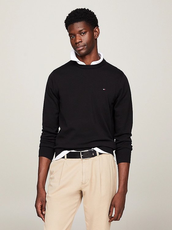 Tommy Hilfiger – 1985 Crew Neck svetr, Černá barva