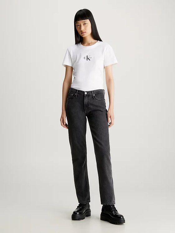 Luxusní Monologo Slim triko, Bílá barva, XS, S, M, L