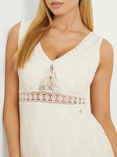 Luxusní Lace Long Clio šaty, Béžová barva, XS, S, M, L