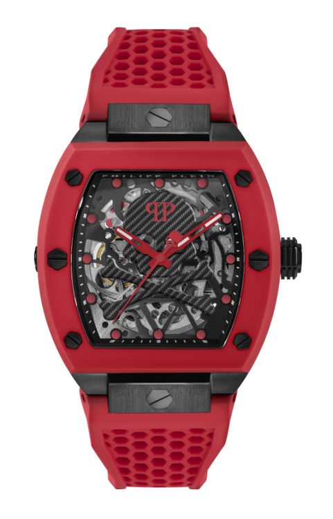 Philipp Plein – THE $KELETON hodinky, Černá, Červená barva