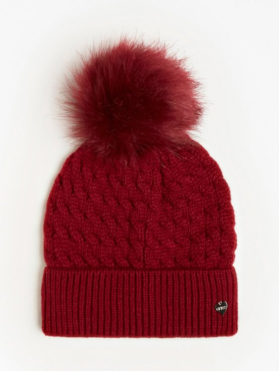 Guess – Čepice s bambulí, Červená barva