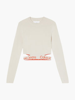 Waist logo svetr Krémová barva Ženy