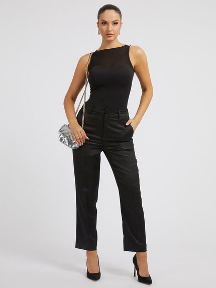 Módní Estefana top, Černá barva, 2023