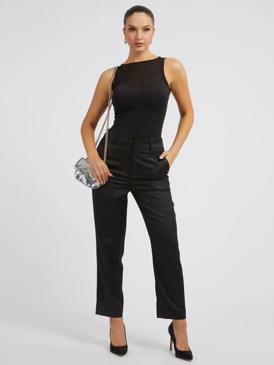 Módní Estefana top, Černá barva, 2023