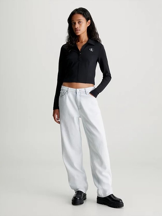 Luxusní Polo Collar Milano triko, Černá barva, XS, S, M, L