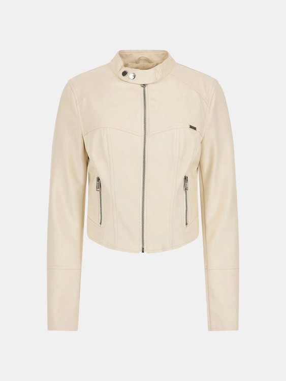 ANITA PU MOTO BUNDA PU Krémová barva Ženy