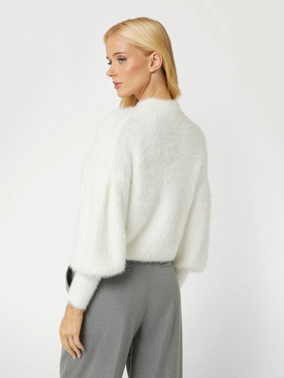 Módní Keyla svetr, Bílá barva, 2024