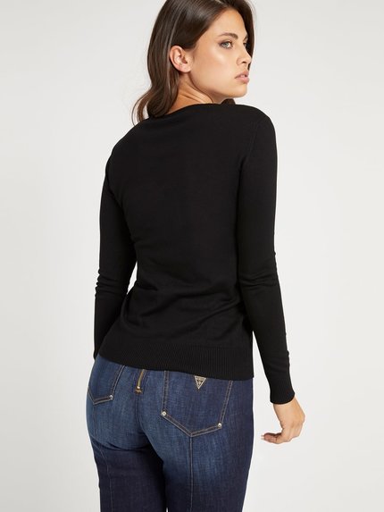 Módní Ada logo svetr, Černá barva, 2021