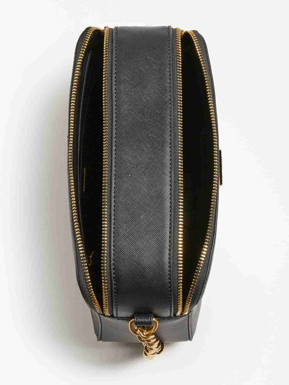 Módní Aura Saffiano crossbody, Černá barva, 2022 1