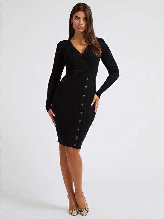 Módní Alexandra šaty, Černá barva, 2022