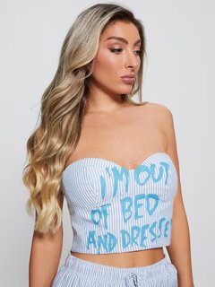 Luxusní Out Of Bed top, Modrá barva, M