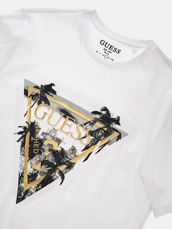 Embossed Foil triko Bílá barva Muži