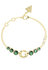 GUESS – Rivoli náramek, Zelená, Zlatá barva