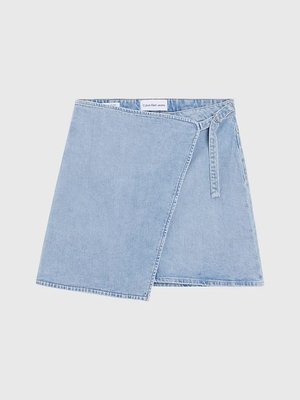 Calvin Klein Jeans – Buckle Wrap A-Line sukně, Modrá barva