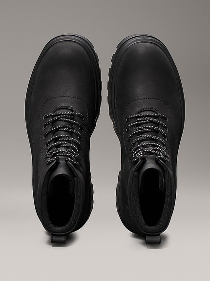 Módní Lugged Laceup biker obuv, Černá barva, 2024