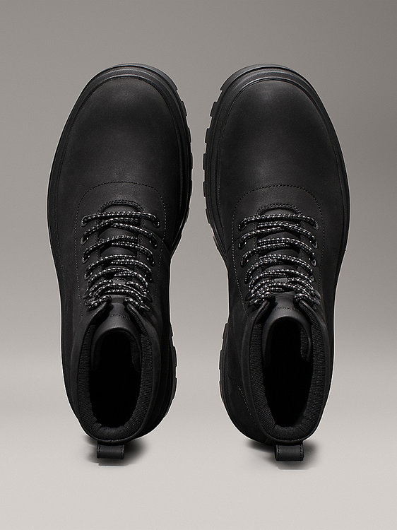 Módní Lugged Laceup biker obuv, Černá barva, 2024