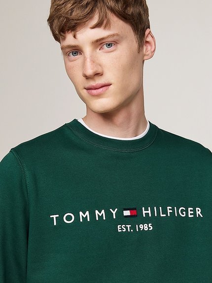 Módní Tommy Logo mikina, Zelená barva, 2024