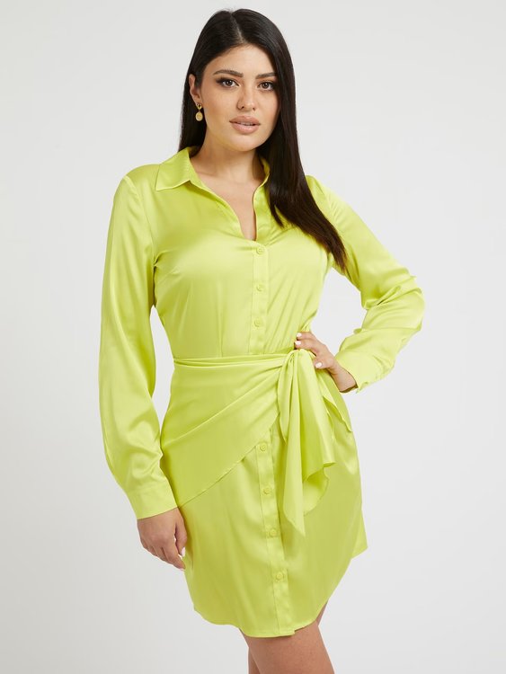 Alya šaty – GUESS, Lime, Neonová, Zelená, Žlutá barva Ženy