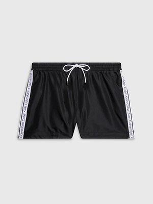 Calvin Klein Swimwear – Core Logo Tape plavky, Černá barva