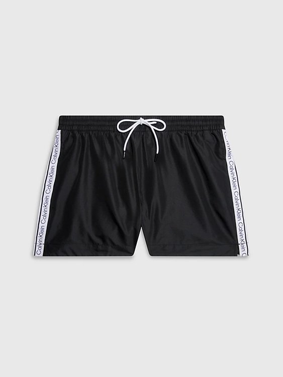 Calvin Klein Swimwear – Core Logo Tape plavky, Černá barva