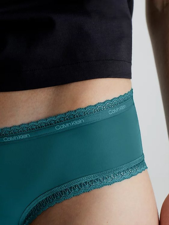 Luxusní Lace Edge hipstery, Modrá, Zelená barva, S, M, L