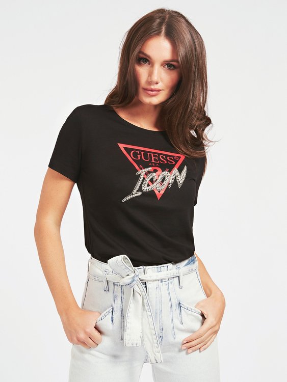 Guess – Icon triko, Černá barva