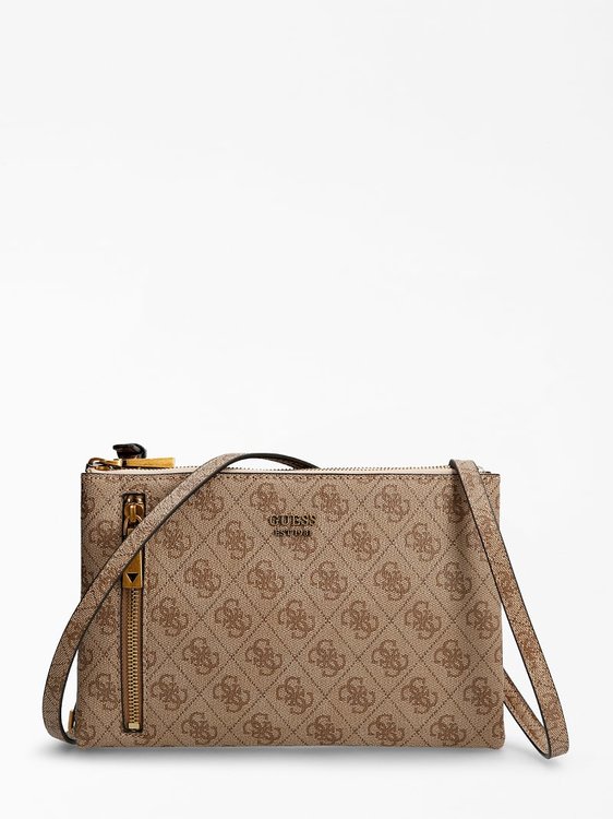 Guess – Naya 4G logo crossbody, Hnědá barva