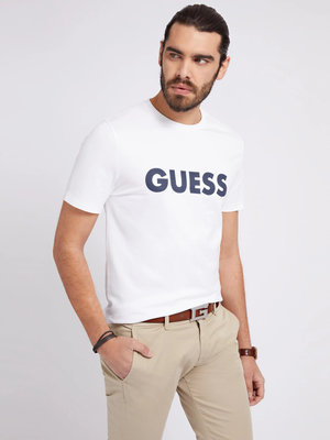 Guess – Labyrinth triko, Bílá barva