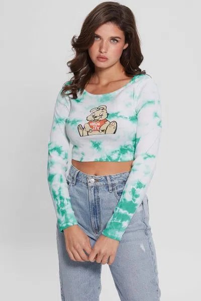 GUESS – Banksy Bunny triko, Bílá, Zelená barva