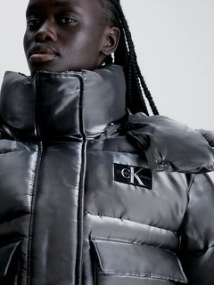 Luxusní Liquid Metal bunda, Černá, Stříbrná barva, XS, S, M