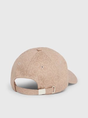 CK Monogram kšiltovka – Calvin Klein Jeans, Béžová, Hnědá, Krémová barva Ženy