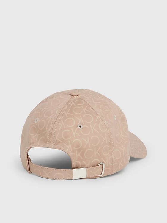 CK Monogram kšiltovka – Calvin Klein Jeans, Béžová, Hnědá, Krémová barva Ženy