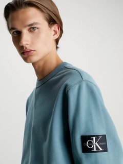 Luxusní Badge Crew mikina, Modrá barva, S, M, L